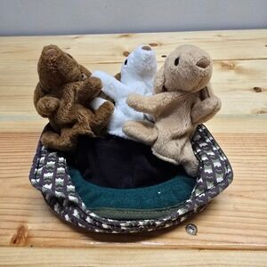 Folkmanis Finger Puppets Puppies in Basket Plush Storytelling‎ Toy